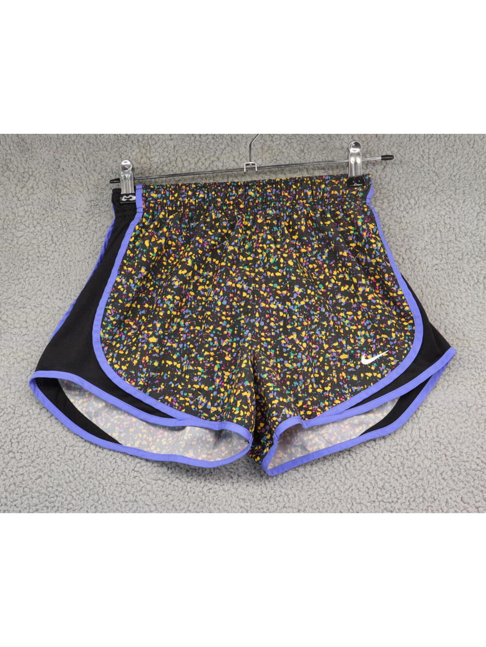 Nike Dri-Fit Womens Sz Small Dot Athletic Shorts Black Blue
